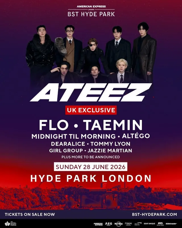 ATEEZ BST Hyde Park: TAEMIN Joins Epic Lineup, Fandom Goes WILD Over 'Girl Group' Support! cover