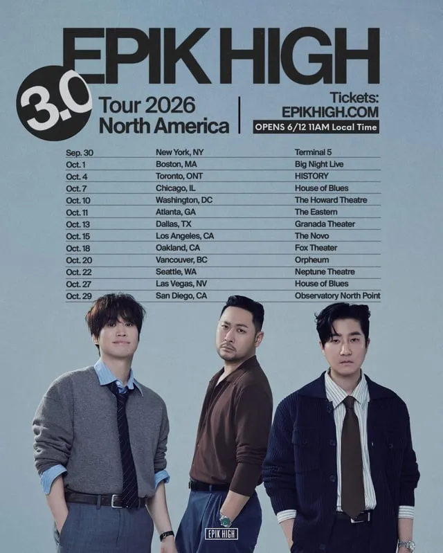 NORTH AMERICA, GET READY! EPIK HIGH UNLEASHES '3.0 TOUR 2026' – FANDOM EXPLODES! cover
