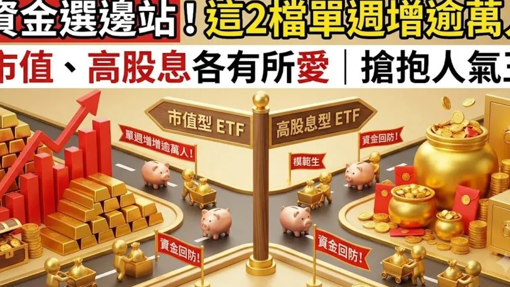 高股息與市值型ETF受捧 單週受益人破萬 cover