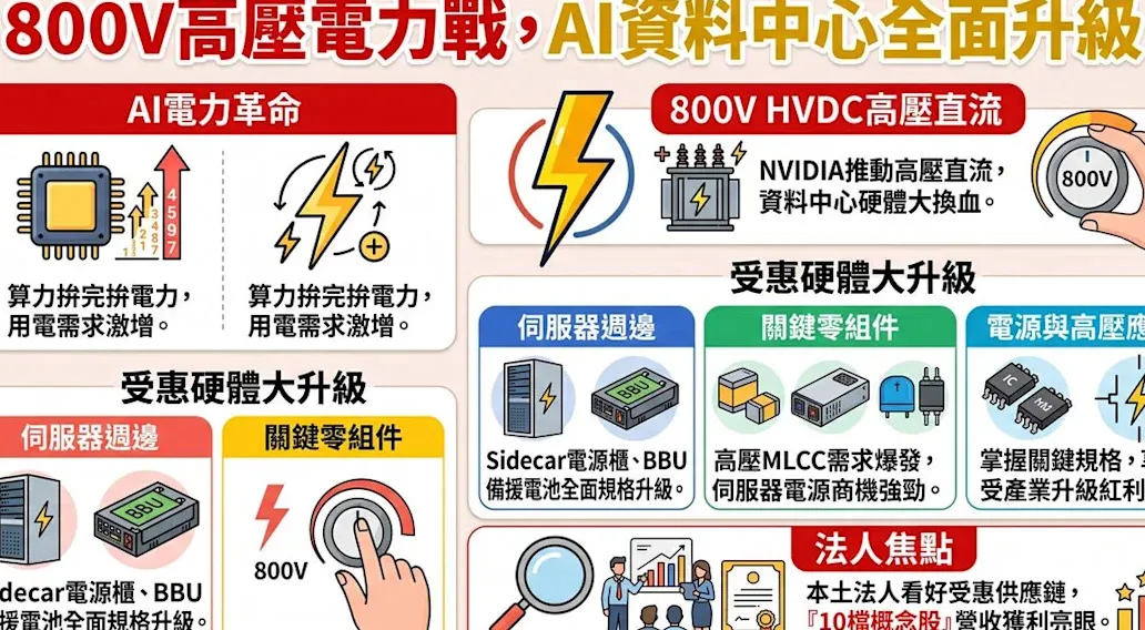 輝達推800V供電 法人點名十檔概念股 cover