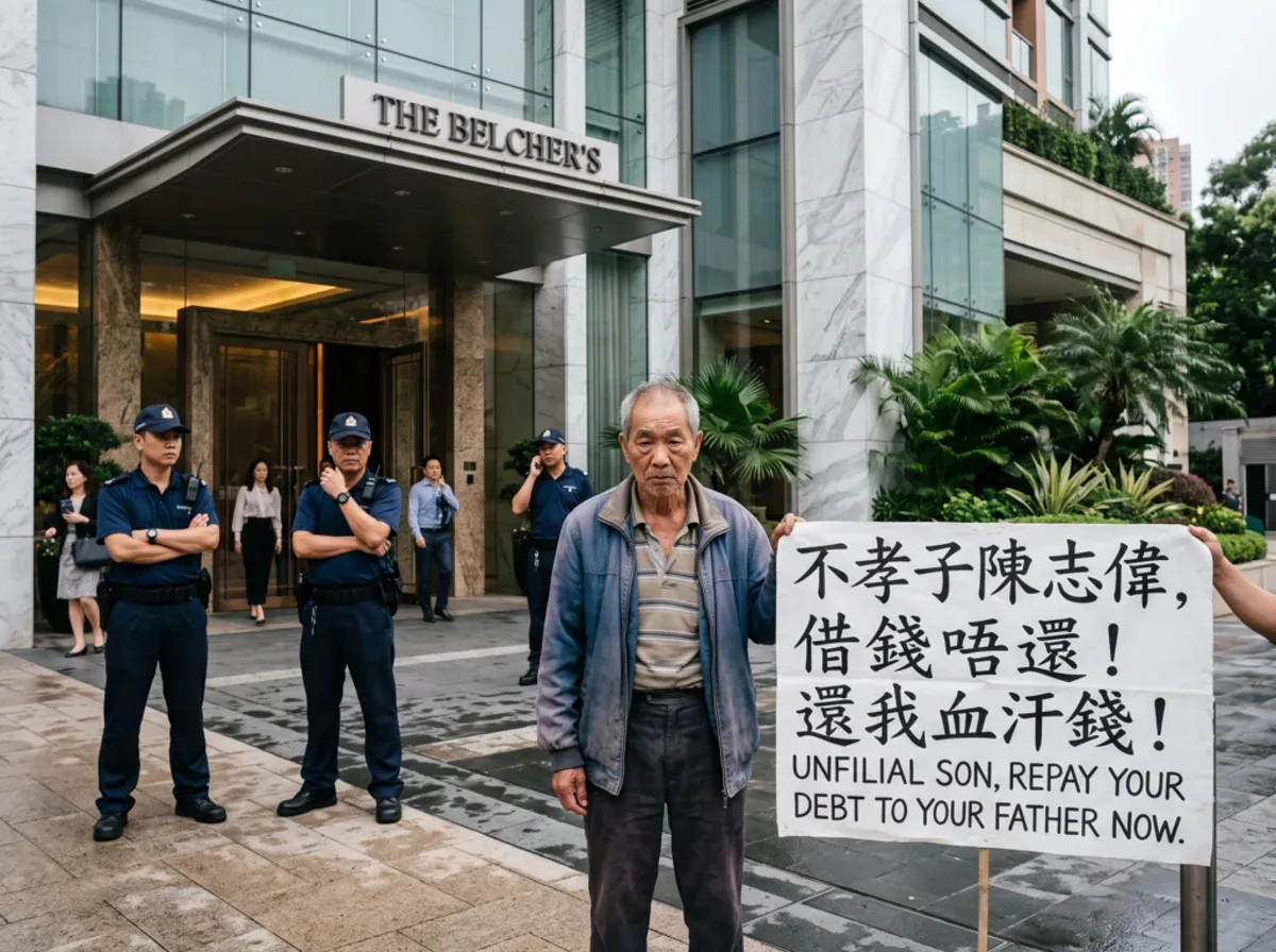 昔日億萬富翁淪洗碗工 舉牌向親兒討債雙方各說各話 cover